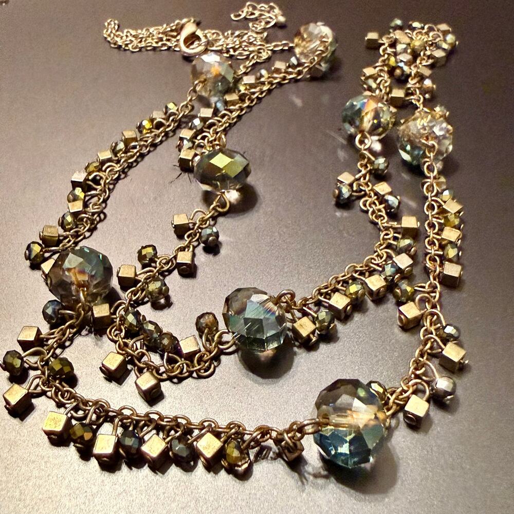 Vintage Cookie Lee Multi-Faceted Crystal Beaded Necklace
